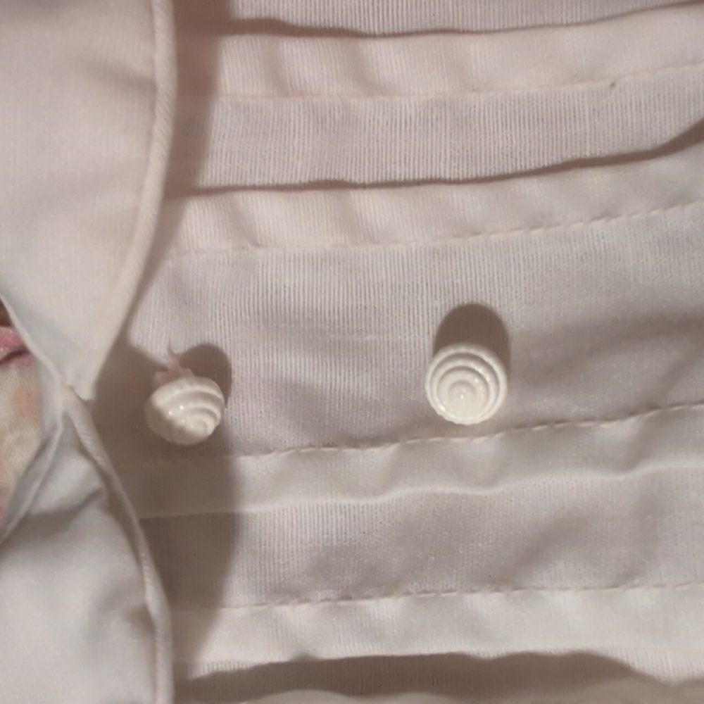 80s Vintage Pastel Pink Floral Print Girls Dress Ruffle Pleated - Picture 3 of 5